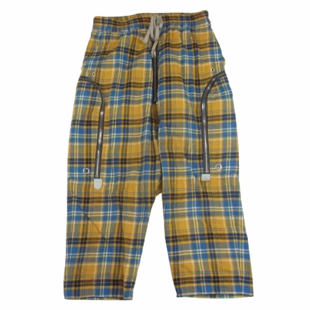 Rick Owens リックオウエンス 21SS RU21S6348-CP BAUHAUS BELA バウハウス ベラ チェック クロップドパンツ イエロー系 48【中古】