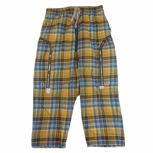 Rick Owens リックオウエンス 21SS RU21S6348-CP BAUHAUS BELA バウハウス ベラ チェック クロップドパンツ イエロー系 48【中古】