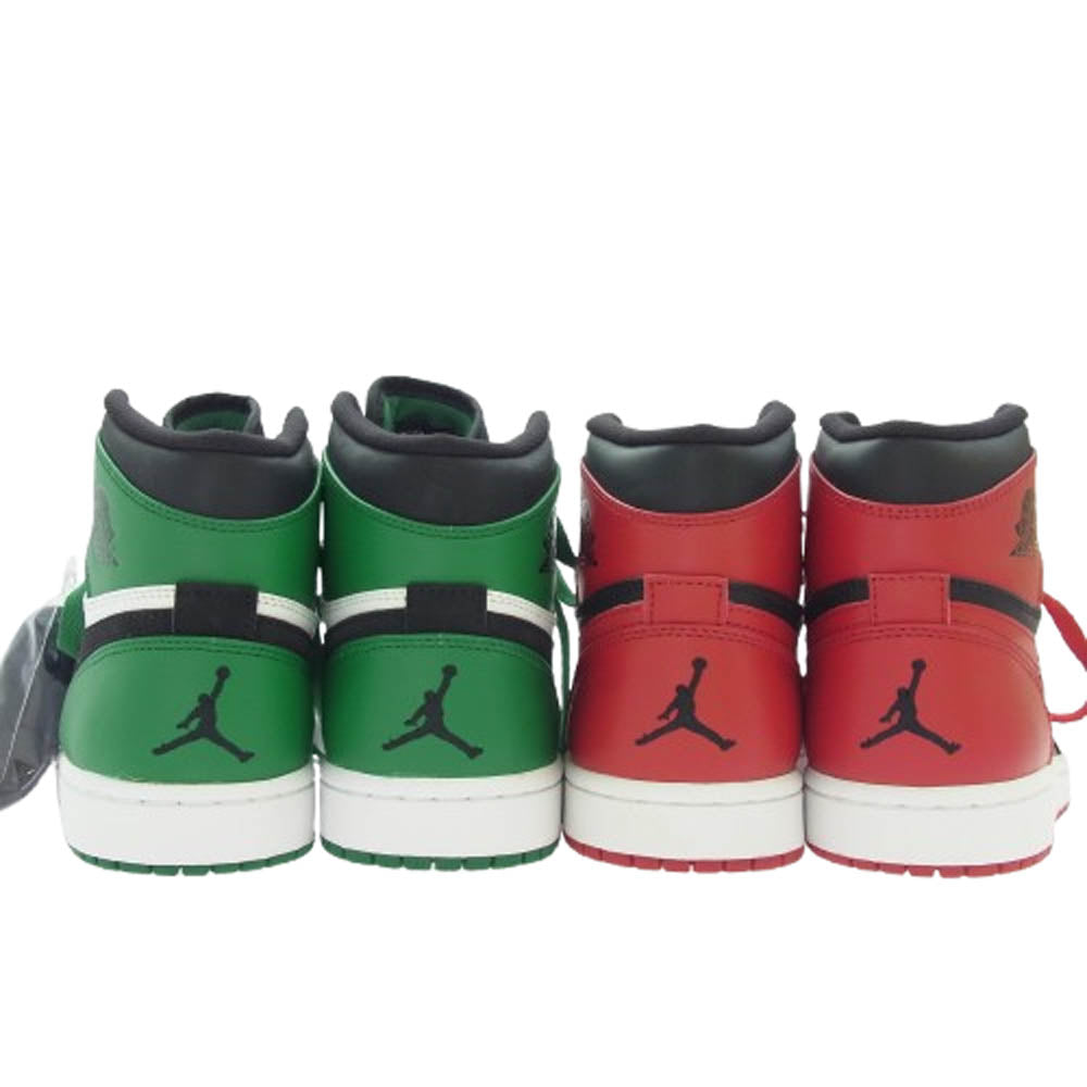 NIKE ナイキ 332550-061 332550-101 【フェイクバスターズ鑑定済】 Air Jordan 1 Defining Moments Pack One 60 Pts エアジョーダン1 ディファイニング モーメンツ パック ワン 60 Pts スニーカー セット レッド系 グリーン系 25.5cm【極上美品】【中古】