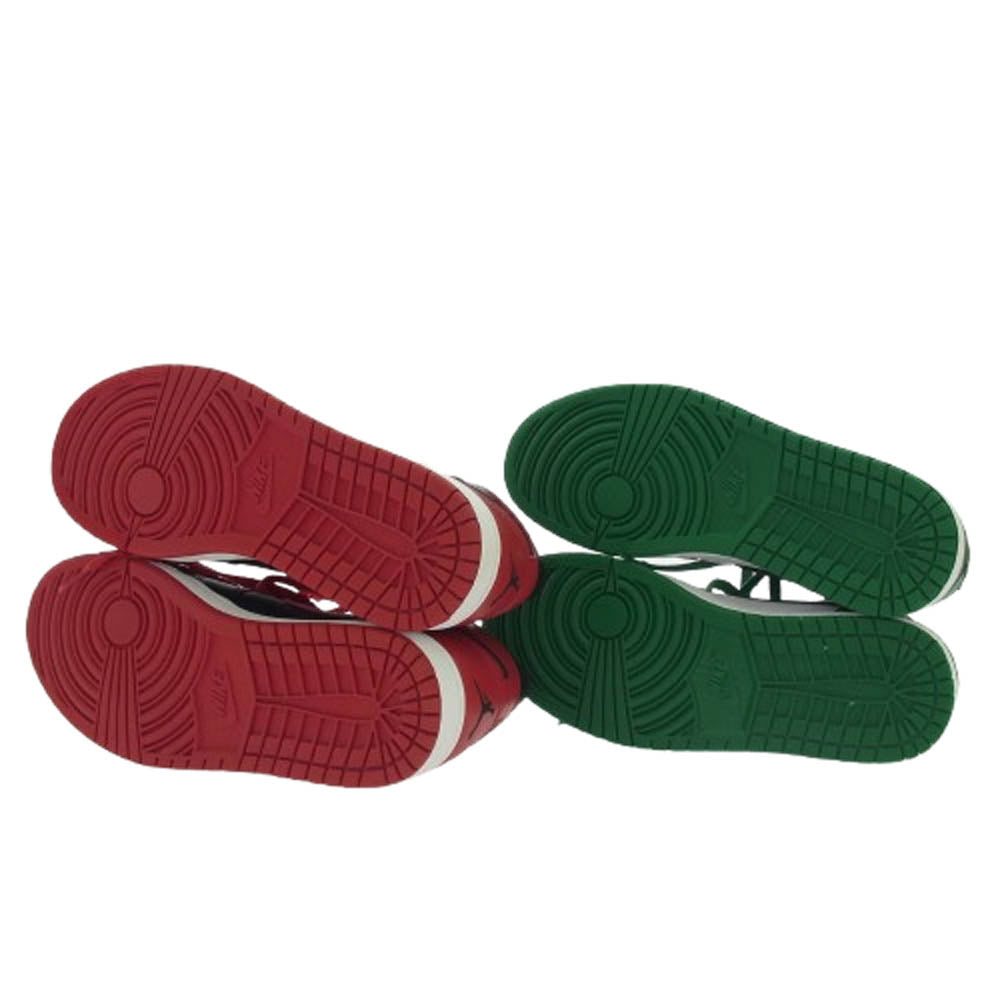 NIKE ナイキ 332550-061 332550-101 【フェイクバスターズ鑑定済】 Air Jordan 1 Defining Moments Pack One 60 Pts エアジョーダン1 ディファイニング モーメンツ パック ワン 60 Pts スニーカー セット レッド系 グリーン系 25.5cm【極上美品】【中古】