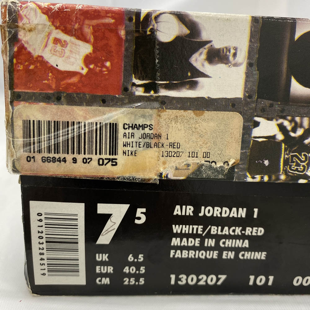 NIKE ナイキ 130207-101 【フェイクバスターズ鑑定済】 94年製 Air Jordan 1 Retro High Chicago 1994 エアジョーダン1 レトロ ハイ シカゴ スニーカー レッド系 25.5cm【極上美品】【中古】