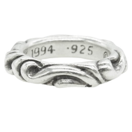 CHROME HEARTS クロムハーツ（原本無） SCRL BAND スクロール バンド リング シルバー系 4号【中古】