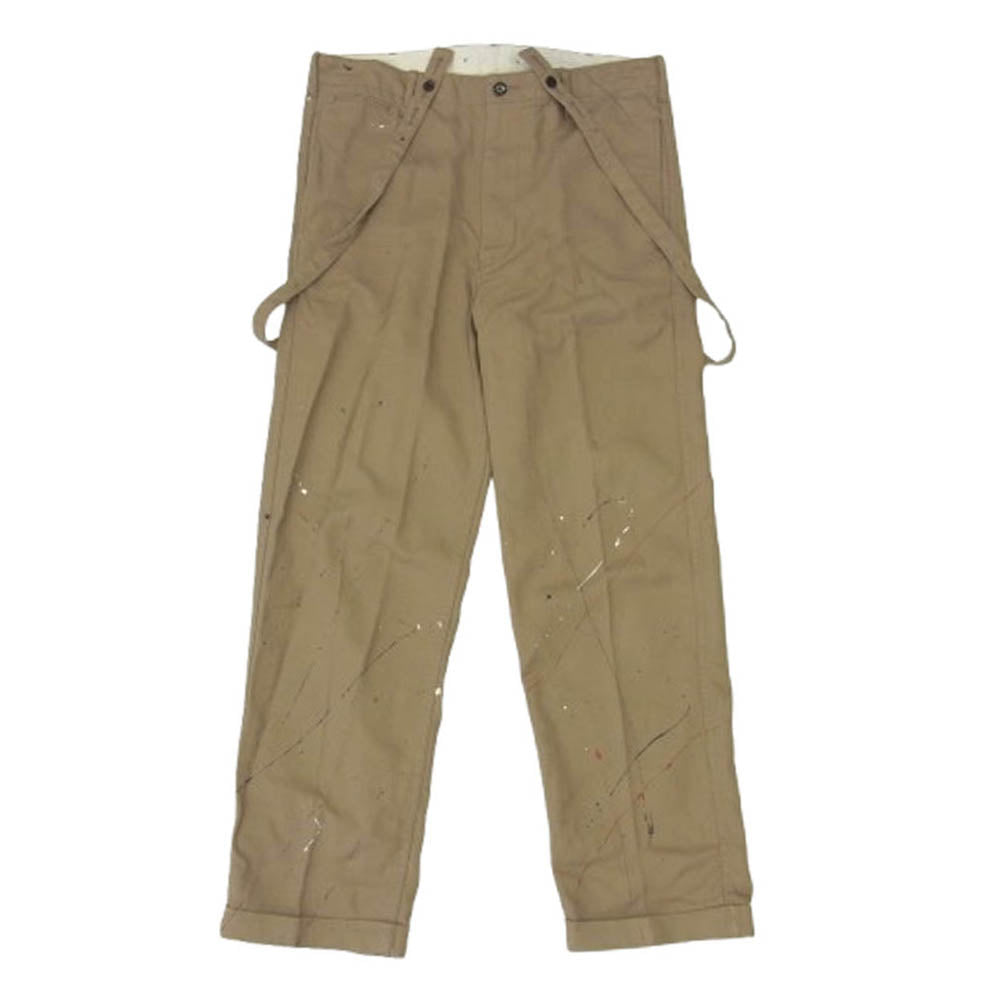 VISVIM ビズビム 220905008005 CAMUS BRACES PANTS WD ペンキ加工 サスペンダー チノ パンツ ライトブラウン系 2【中古】