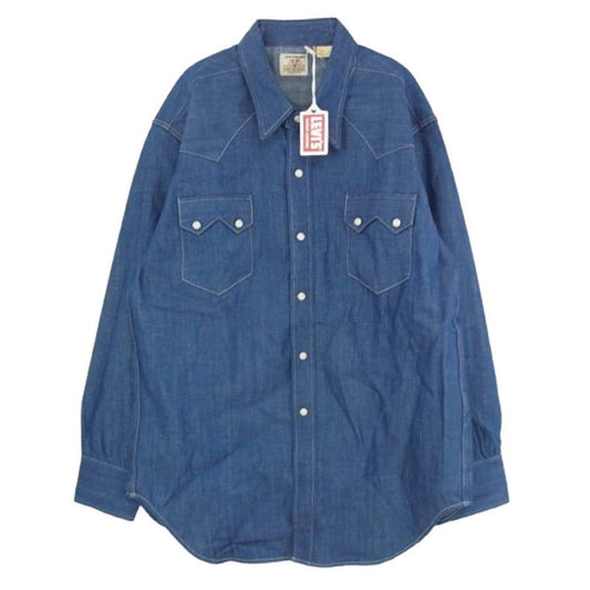 Levi's リーバイス 001L70002 LVC SHORT HORN ショートホーン デニム シャツ 日本サイズ L インディゴブルー系【新古品】【未使用】【中古】