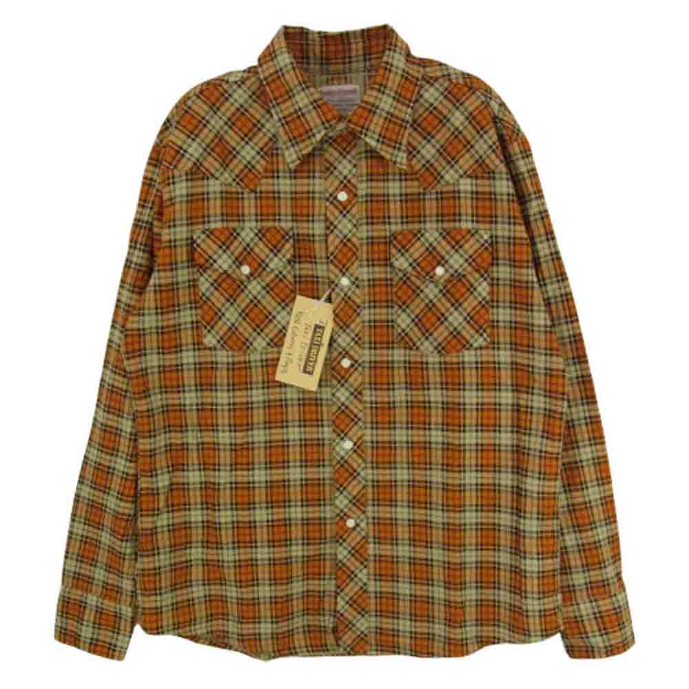 TOY'S McCOY トイズマッコイ TMS2404 TAXI DRIVER PRINTED CHECK SHIRT タクシードライバー プリント チェック シャツ オレンジ系 16【新古品】【未使用】【中古】