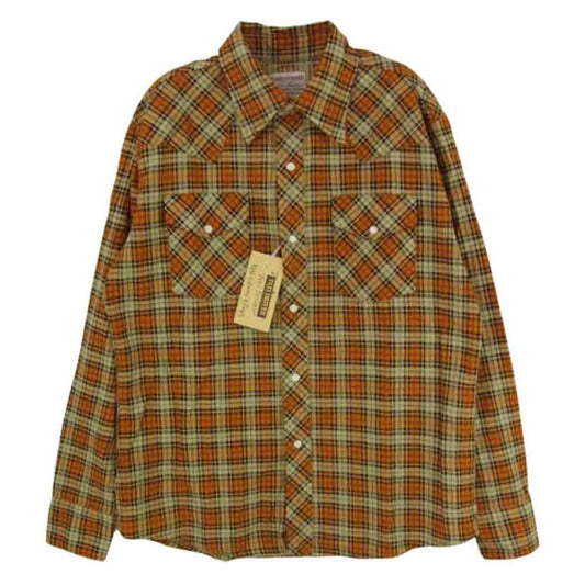 TOY'S McCOY トイズマッコイ TMS2404 TAXI DRIVER PRINTED CHECK SHIRT タクシードライバー プリント チェック シャツ オレンジ系 16【新古品】【未使用】【中古】