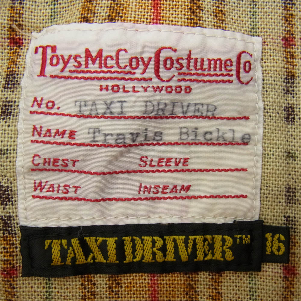 TOY'S McCOY トイズマッコイ TMS2404 TAXI DRIVER PRINTED CHECK SHIRT タクシードライバー プリント チェック シャツ オレンジ系 16【新古品】【未使用】【中古】