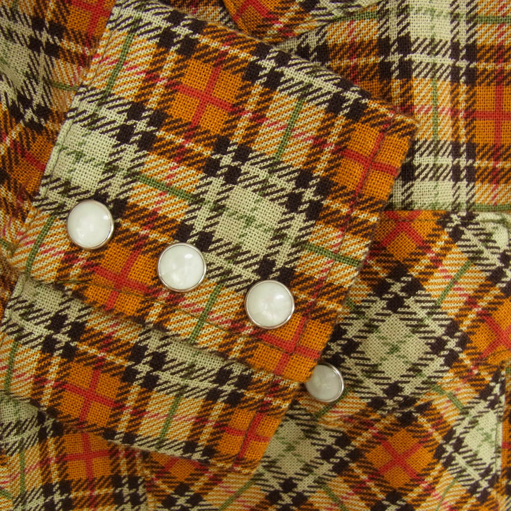 TOY'S McCOY トイズマッコイ TMS2404 TAXI DRIVER PRINTED CHECK SHIRT タクシードライバー プリント チェック シャツ オレンジ系 16【新古品】【未使用】【中古】