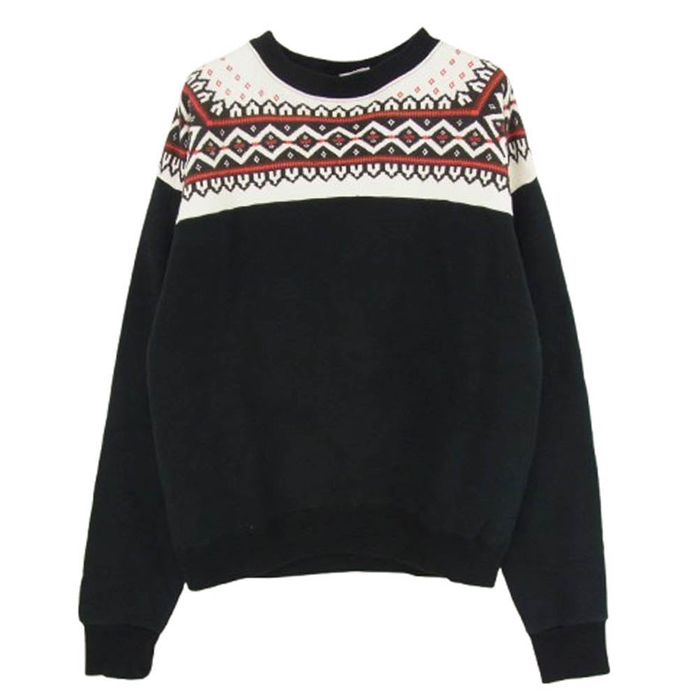 アメリカンドリーム 雪柄 クルー スェット ブラック系 M【新古品】【未使用】【中古】