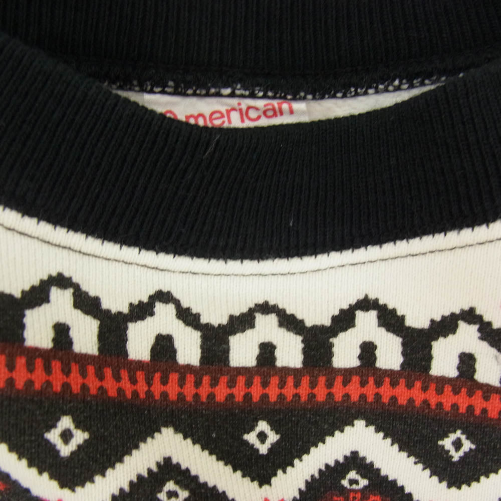 アメリカンドリーム 雪柄 クルー スェット ブラック系 M【新古品】【未使用】【中古】