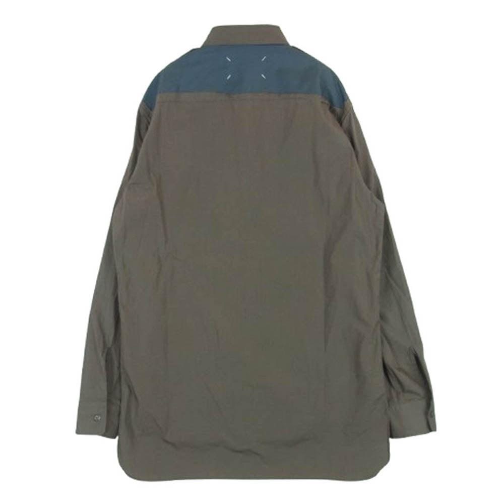 MAISON MARGIELA メゾンマルジェラ 18SS S30DL0381 S44397 10ライン 四つタグ コットン 長袖 ラペル シャツ グレイッシュブラウン系 40【中古】