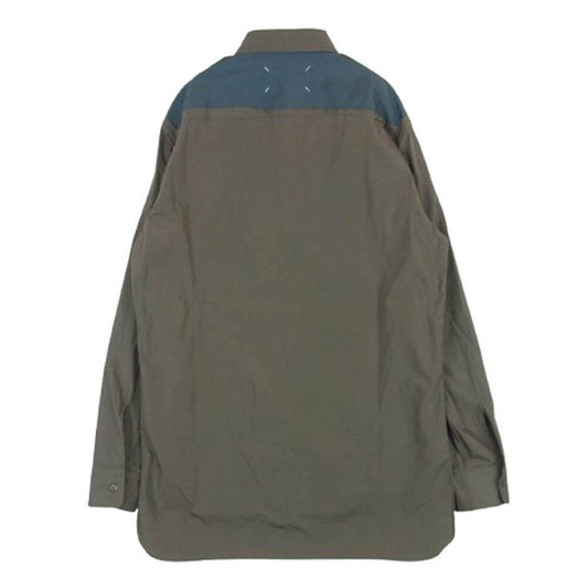 MAISON MARGIELA メゾンマルジェラ 18SS S30DL0381 S44397 10ライン 四つタグ コットン 長袖 ラペル シャツ グレイッシュブラウン系 40【中古】