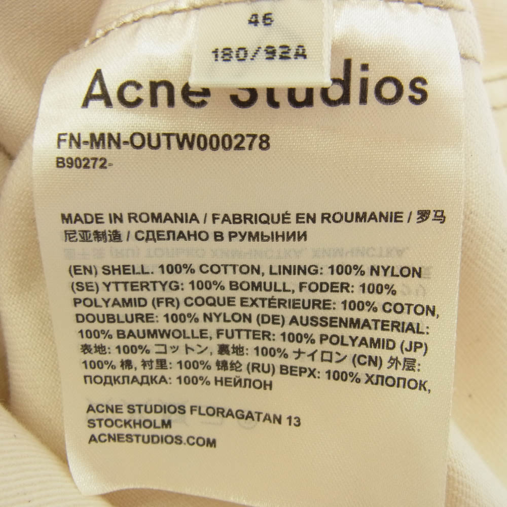 ACNE STUDIOS アクネストゥディオズ B90272 オラロツイル オーバー シャツ ジャケット ワークシャツ オフホワイト系 46【中古】