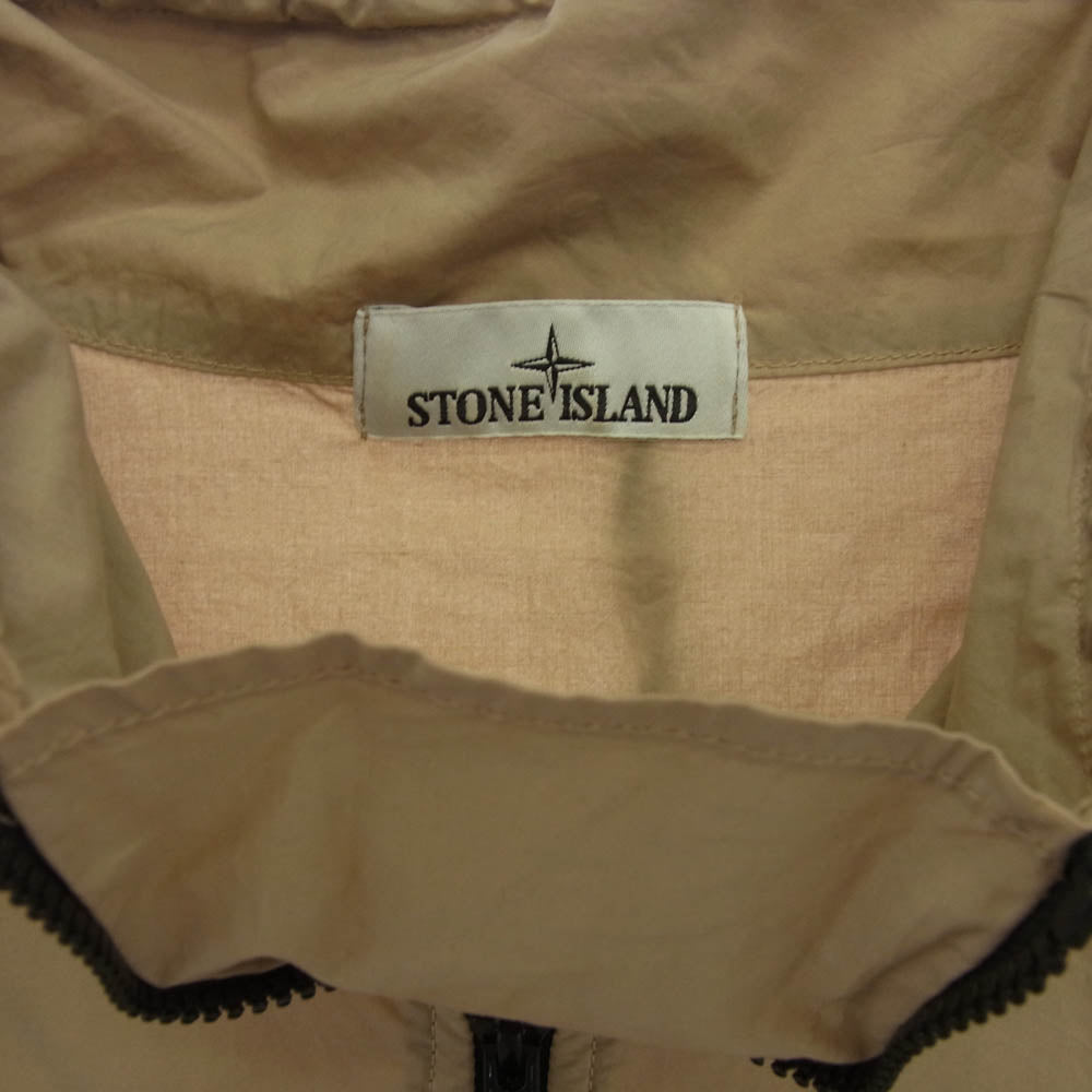 STONE ISLAND ストーンアイランド 23SS 781510705 国内正規品 コンパスパッチ ハーフジップ オーバーシャツ プルオーバ― ジャケット ライトブラウン系 L【中古】