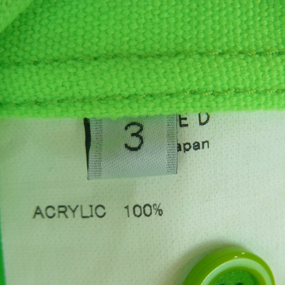 UNUSED アンユーズド 20AW US1913 レギュラーカラー ネオン オーバーサイズ 長袖 シャツ アクリル ライトグリーン系 3【中古】