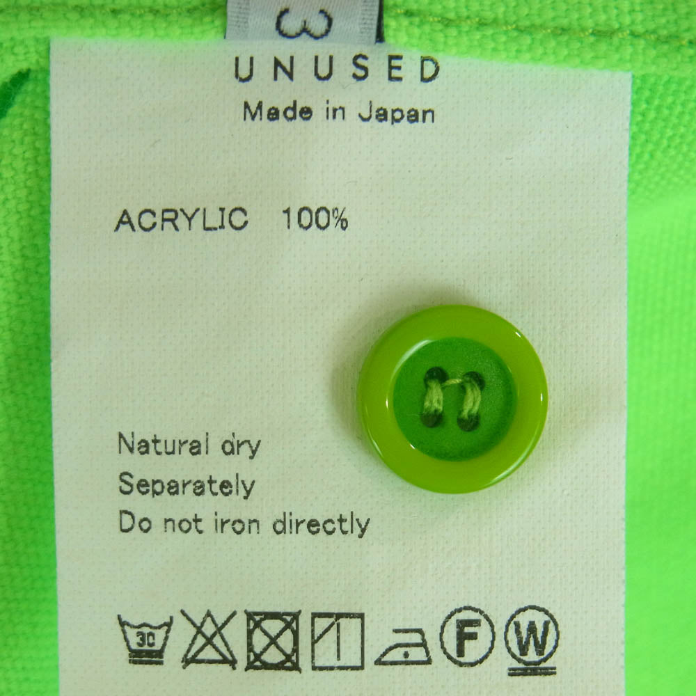 UNUSED アンユーズド 20AW US1913 レギュラーカラー ネオン オーバーサイズ 長袖 シャツ アクリル ライトグリーン系 3【中古】