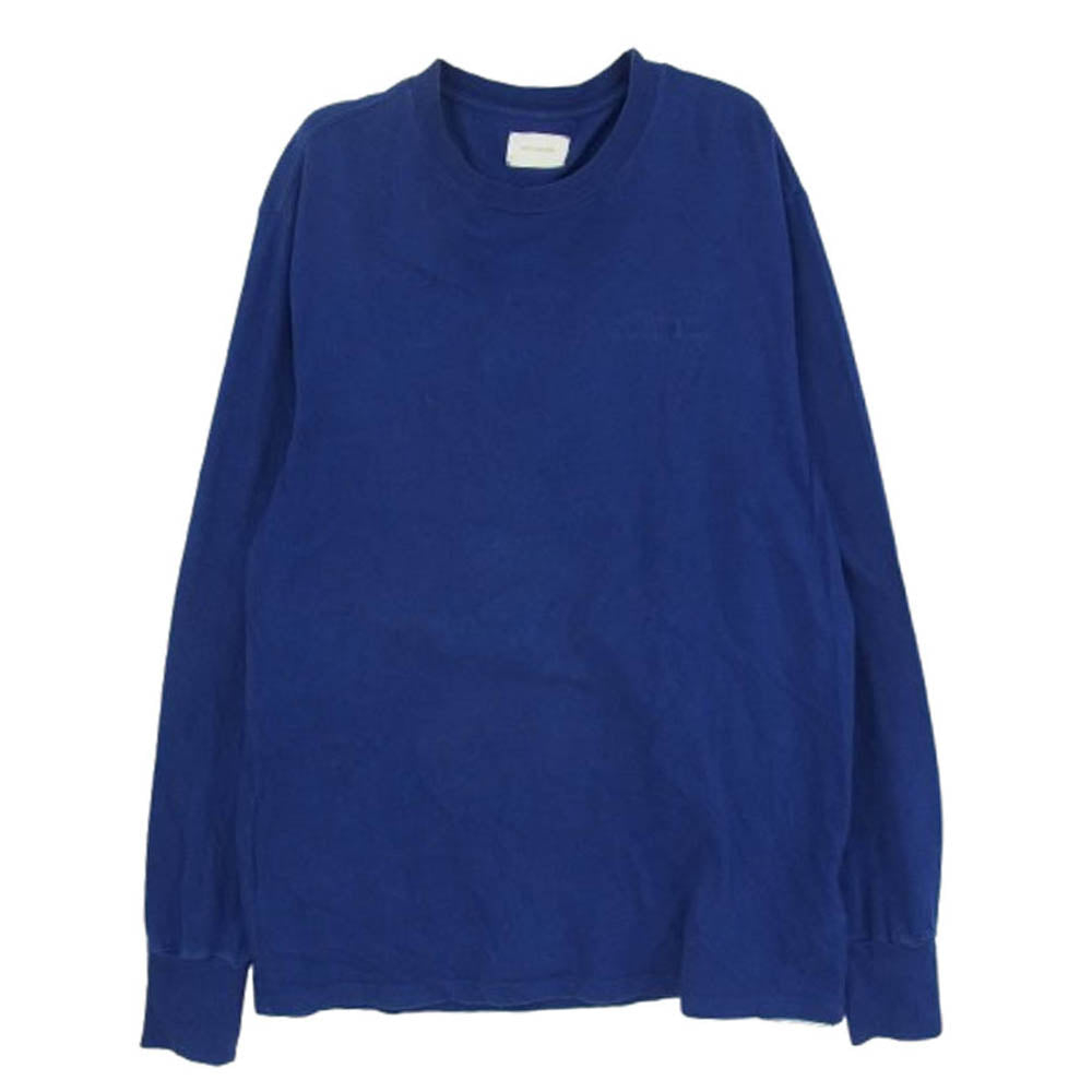 エメ レオン ドレ ロゴ刺繍 ロングスリーブ カットソー クルーネック 丸首 長袖 Tシャツ ブルー系 M【中古】