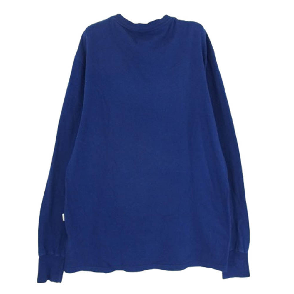 エメ レオン ドレ ロゴ刺繍 ロングスリーブ カットソー クルーネック 丸首 長袖 Tシャツ ブルー系 M【中古】