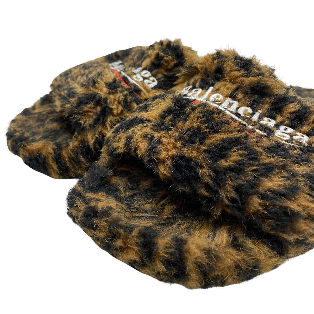 BALENCIAGA バレンシアガ 22AW レオパード フェイクファー サンダル マルチカラー系 36【中古】