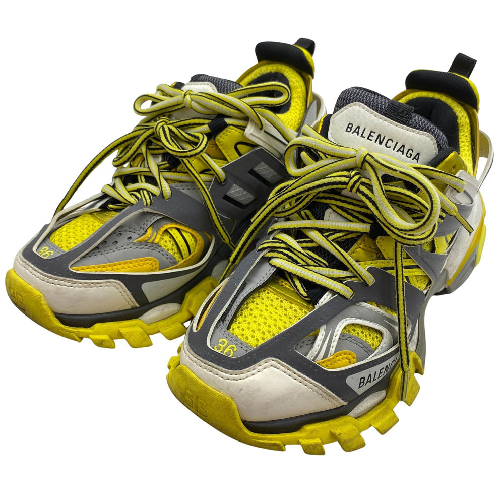 BALENCIAGA バレンシアガ 542436 TRACK TRAINER トラック トレーナー スニーカー イエロー系 24cm【中古】
