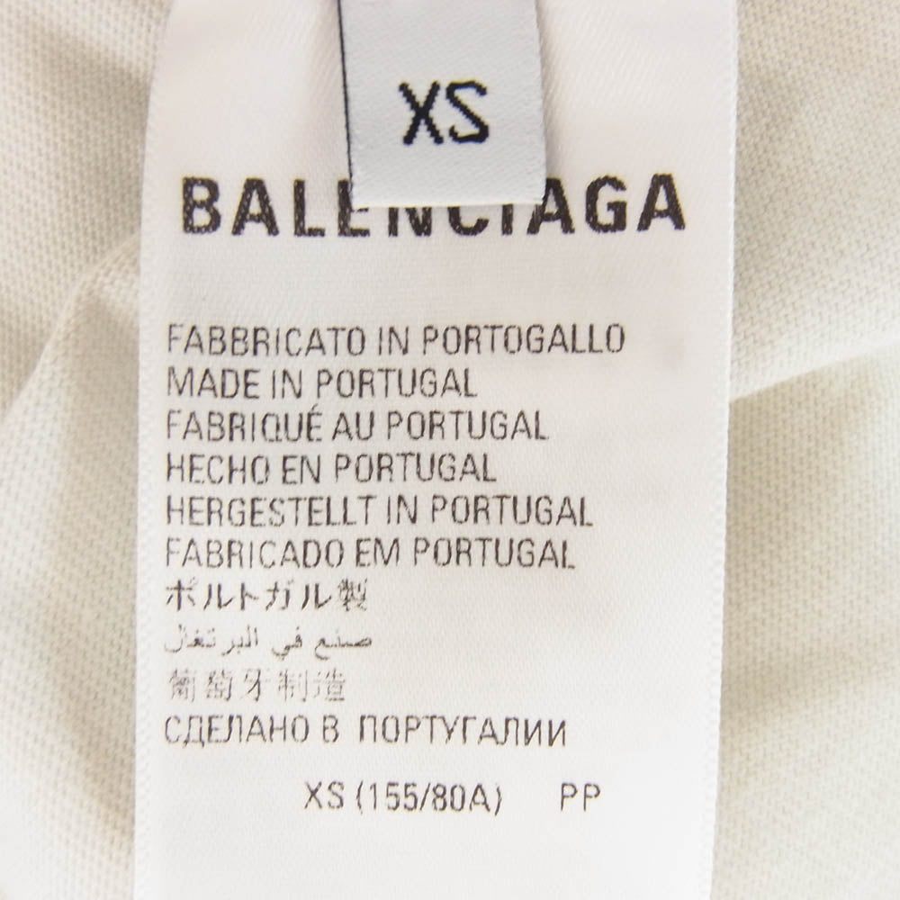BALENCIAGA バレンシアガ 641675 TKVJ1 WARDROBE ワードローブ POLITICAL CAMPAIGN OVERSIZED T-SHIRT キャンペーンロゴ刺繍 半袖 Tシャツ オフホワイト系 ライトグレー系 XS【中古】