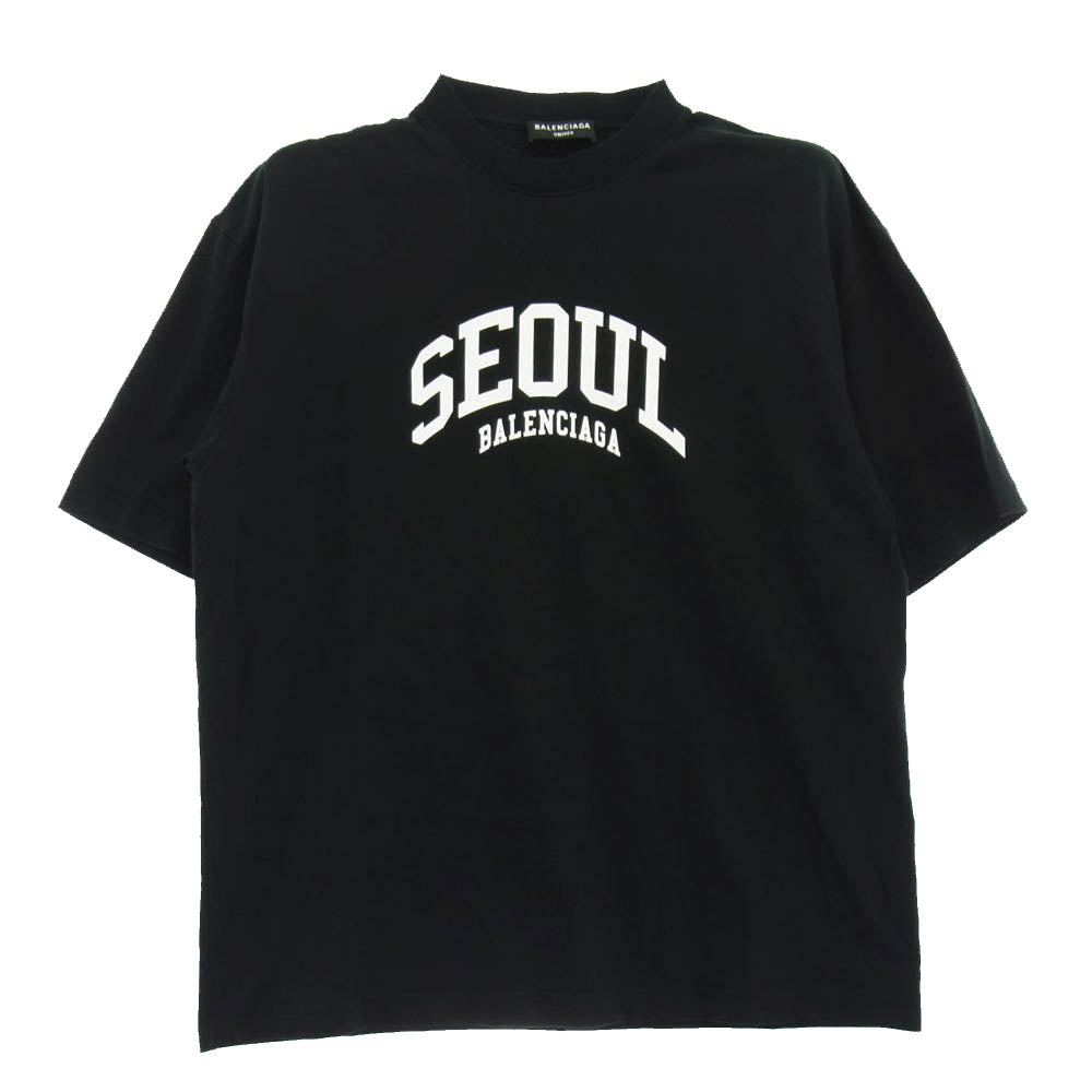 BALENCIAGA バレンシアガ 612966 TLVL9 SEOUL ソウル クルーネック 半袖 Tシャツ ブラック系 XXS【中古】