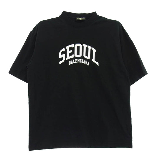 BALENCIAGA バレンシアガ 612966 TLVL9 SEOUL ソウル クルーネック 半袖 Tシャツ ブラック系 XXS【中古】