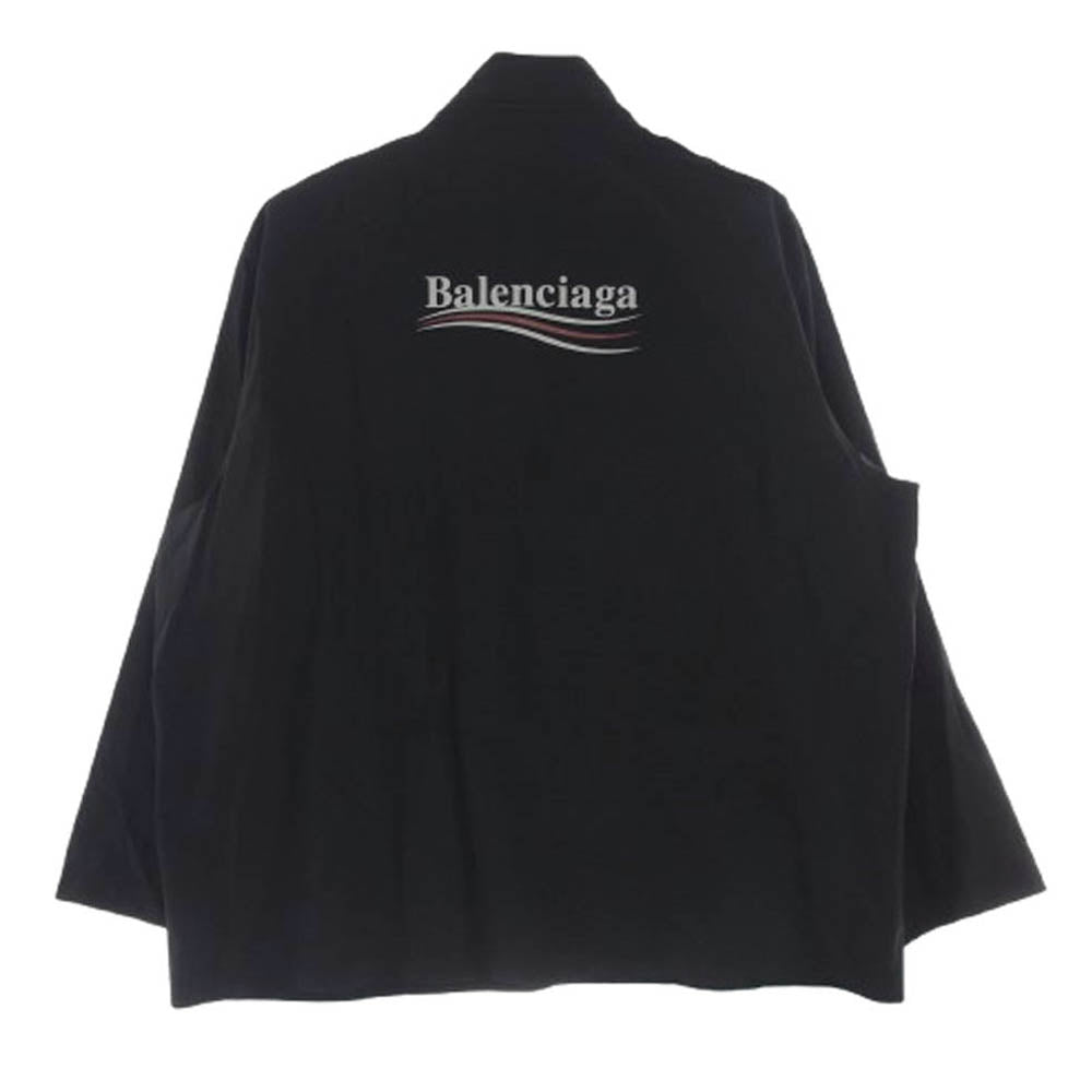 BALENCIAGA バレンシアガ 18SS 508531 TYD36 キャンペーンロゴ レイン ブルゾン スタンドカラー ジャケット ブラック系 50【中古】