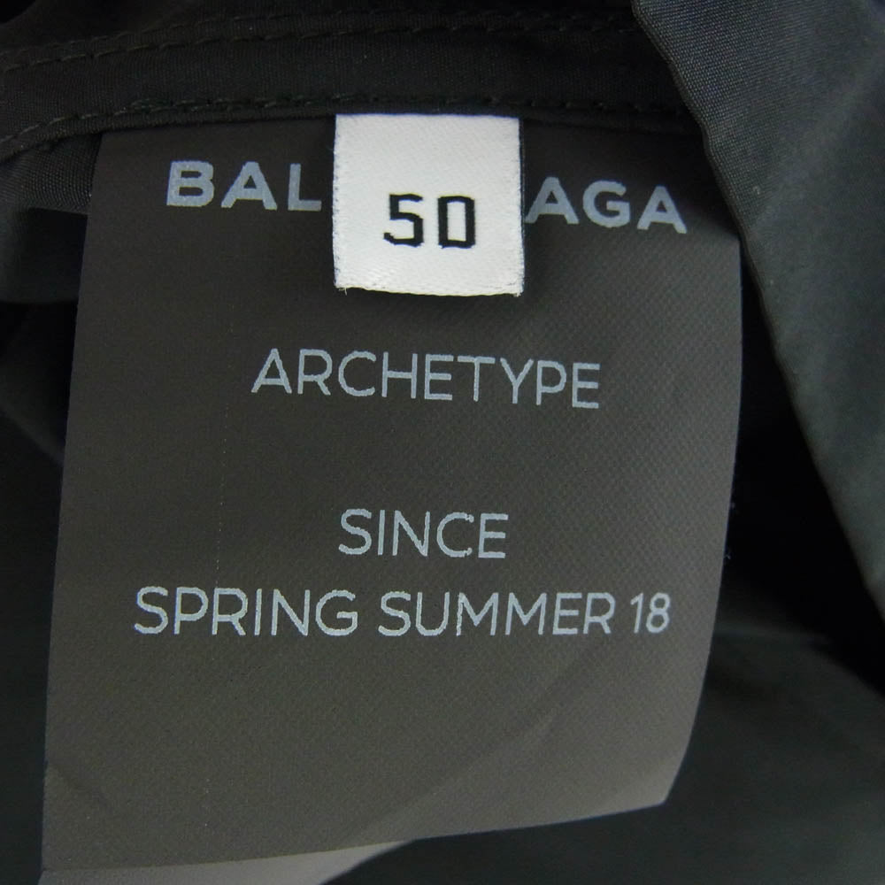 BALENCIAGA バレンシアガ 18SS 508531 TYD36 キャンペーンロゴ レイン ブルゾン スタンドカラー ジャケット ブラック系 50【中古】