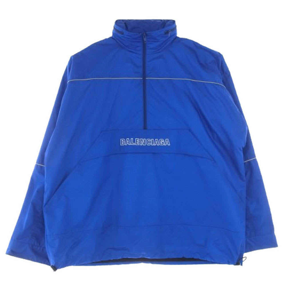BALENCIAGA バレンシアガ 19SS 556229 TYD33 アノラック ナイロン ウィンド ブレーカー ブルー系 44【中古】