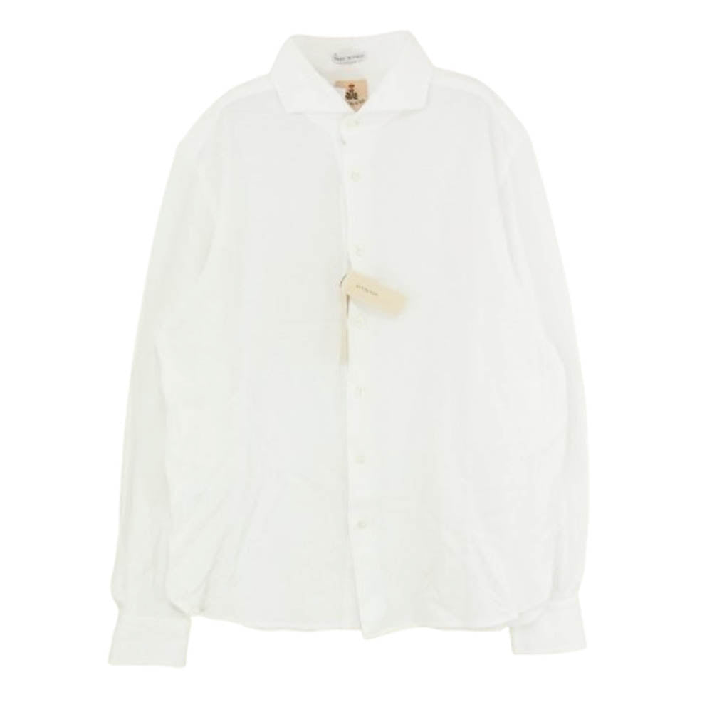 GUY ROVER ギローバー PL190J 鹿の子 コットン カッタウェイ 長袖 シャツ ホワイト系 XL【極上美品】【中古】