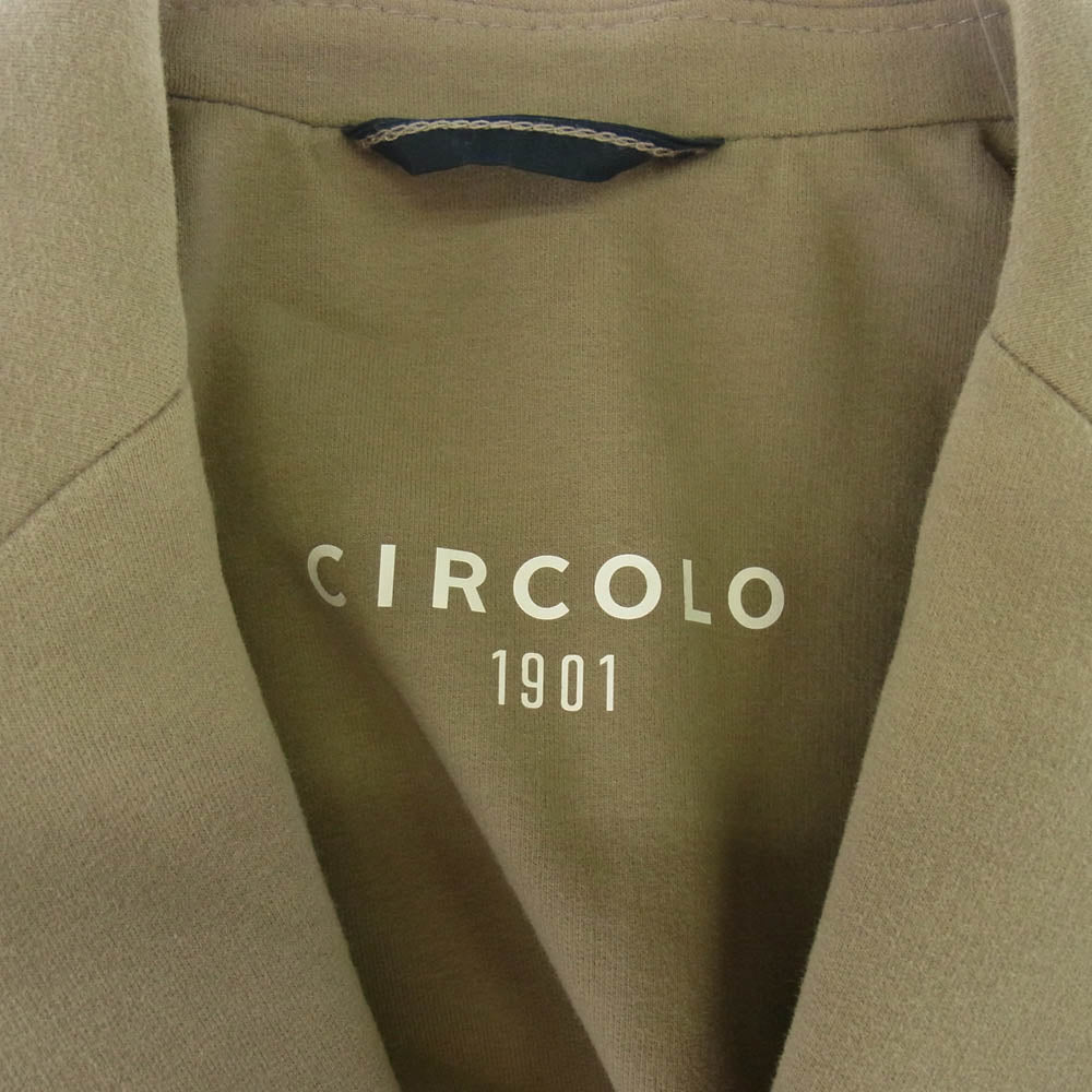 CIRCOLO1901 チルコロ1901 CN3582-2 ダブルブレスト コットンジャージー ストレッチ ジャケット ベージュ系 48【美品】【中古】