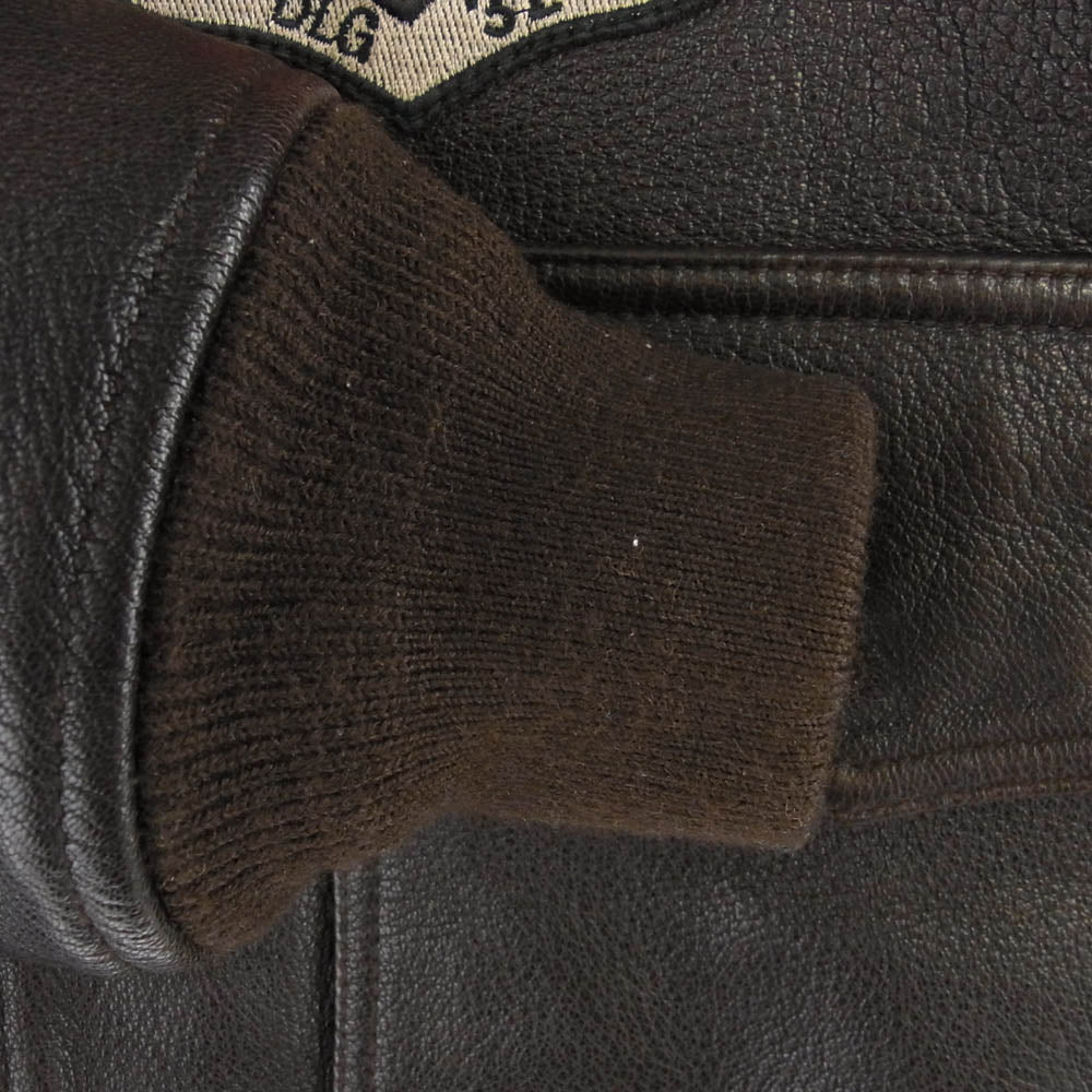 AVIREX アヴィレックス 6101063 G-1 TOP GUN GOAT ゴートスキン レザー トップガン レザー ミリタリー ジャケット ブラウン系 38【中古】