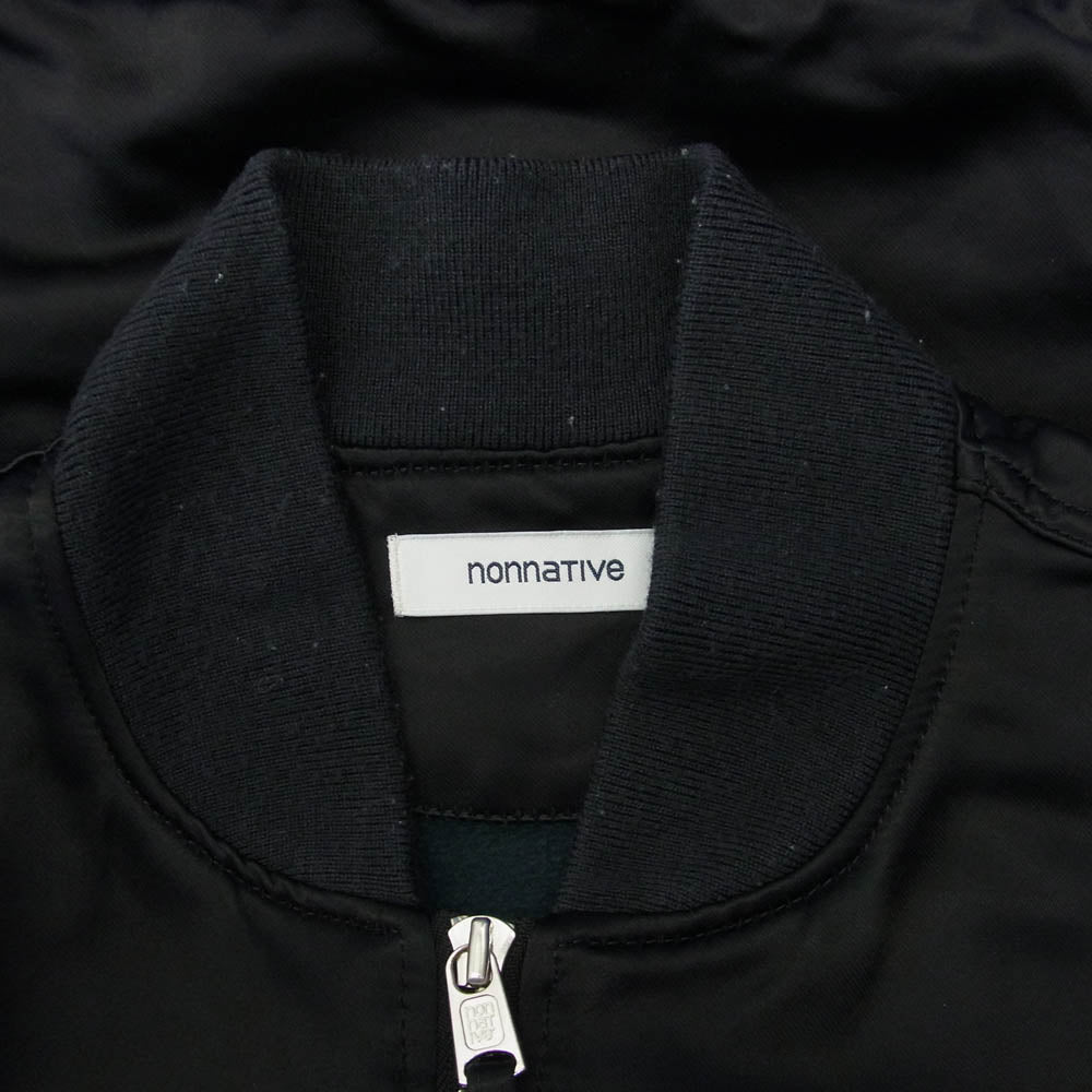nonnative ノンネイティブ 13AW NN-J2408 BOMBER JACKET C/N SATIN MA-1 ボンバージャケット ブルゾン ブラック系【中古】
