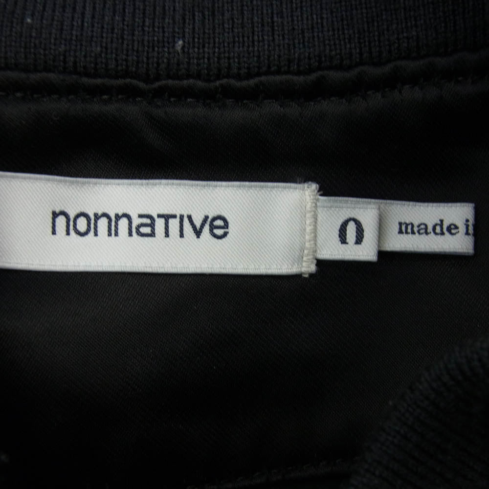 nonnative ノンネイティブ 13AW NN-J2408 BOMBER JACKET C/N SATIN MA-1 ボンバージャケット ブルゾン ブラック系【中古】