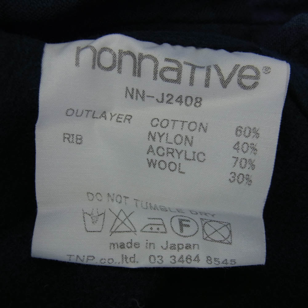 nonnative ノンネイティブ 13AW NN-J2408 BOMBER JACKET C/N SATIN MA-1 ボンバージャケット ブルゾン ブラック系【中古】