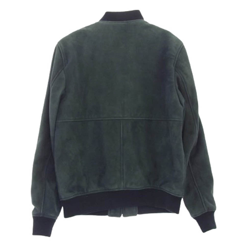 A.P.C. アーペーセー 24166-1-38011 ゴートレザー ジップアップ ブルゾン ジャケット グレイッシュブルー系 XS【中古】