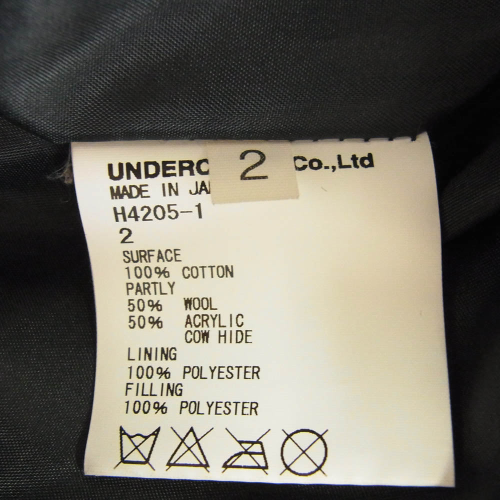 UNDERCOVER アンダーカバー 11AW H4205-1 MIRROR期 ミラー期 レザーパイピング フーデッド 中綿 ショート ジャケット ブラック系 2【中古】