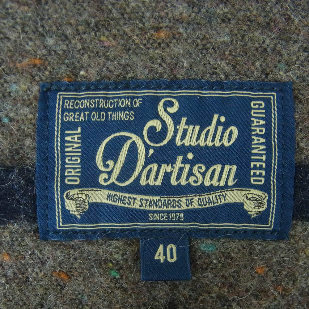 STUDIO D’ARTISAN ステュディオダルチザン D4187 襟コーデュロイ 裏地ブランケット デニム ジャケット Gジャン インディゴブルー系 40【中古】