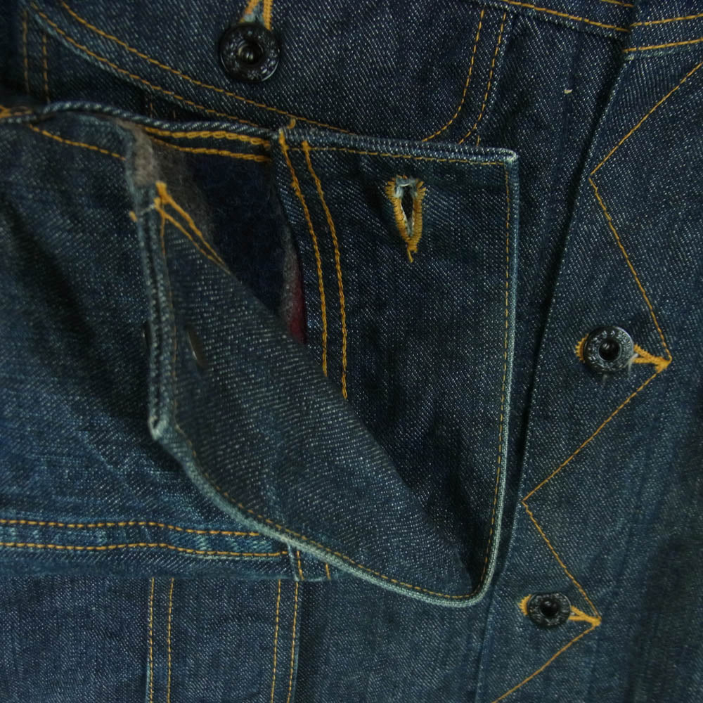 STUDIO D’ARTISAN ステュディオダルチザン D4187 襟コーデュロイ 裏地ブランケット デニム ジャケット Gジャン インディゴブルー系 40【中古】