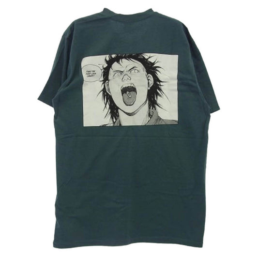 Supreme シュプリーム 17AW AKIRA Pill tee アキラ バックプリント USA製 カットソー 半袖 Tシャツ ダルグリーニッシュブルー系 L【極上美品】【中古】