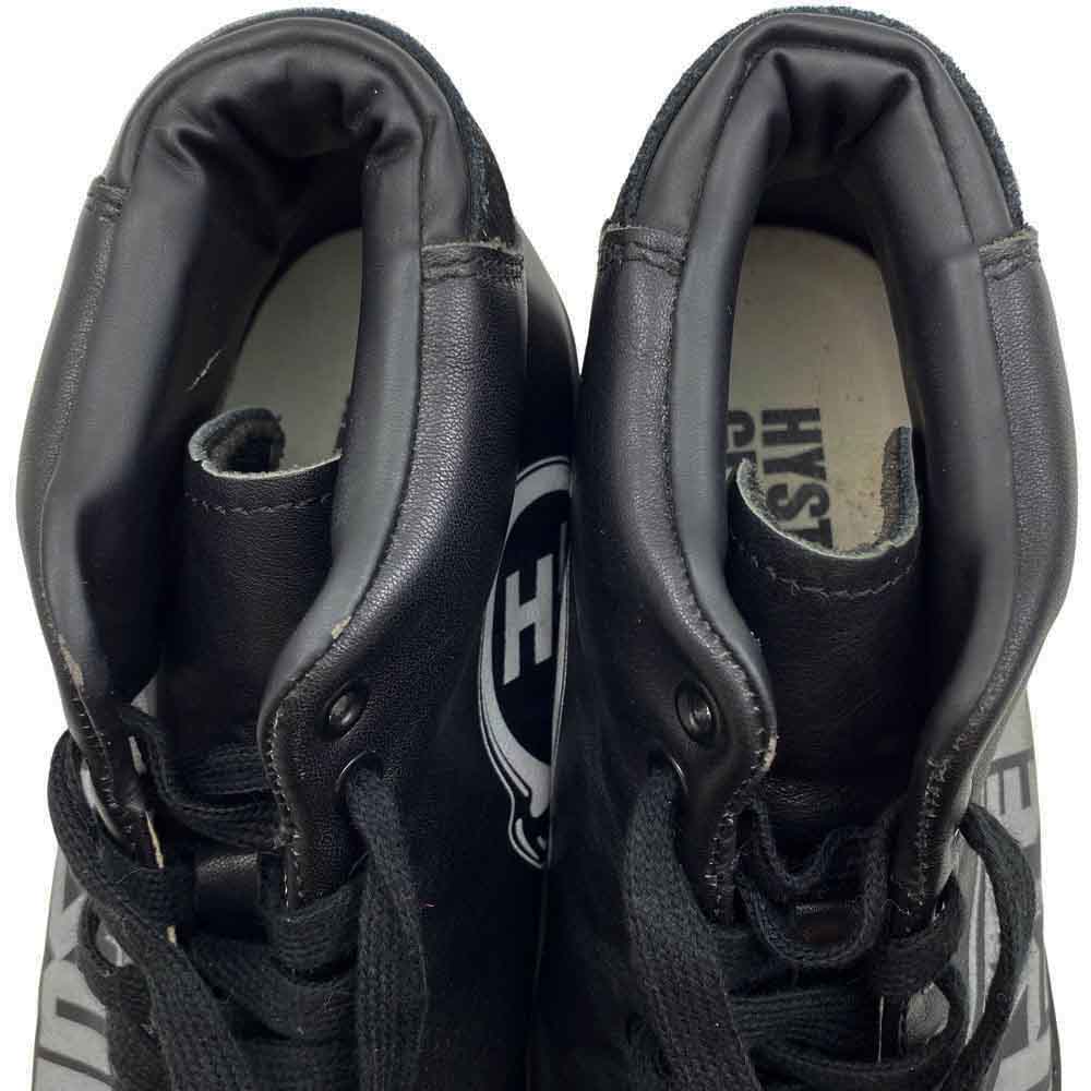 HYSTERIC GLAMOUR ヒステリックグラマー ロゴプリント ハイカット レザー スニーカー ブラック系 24cm【中古】