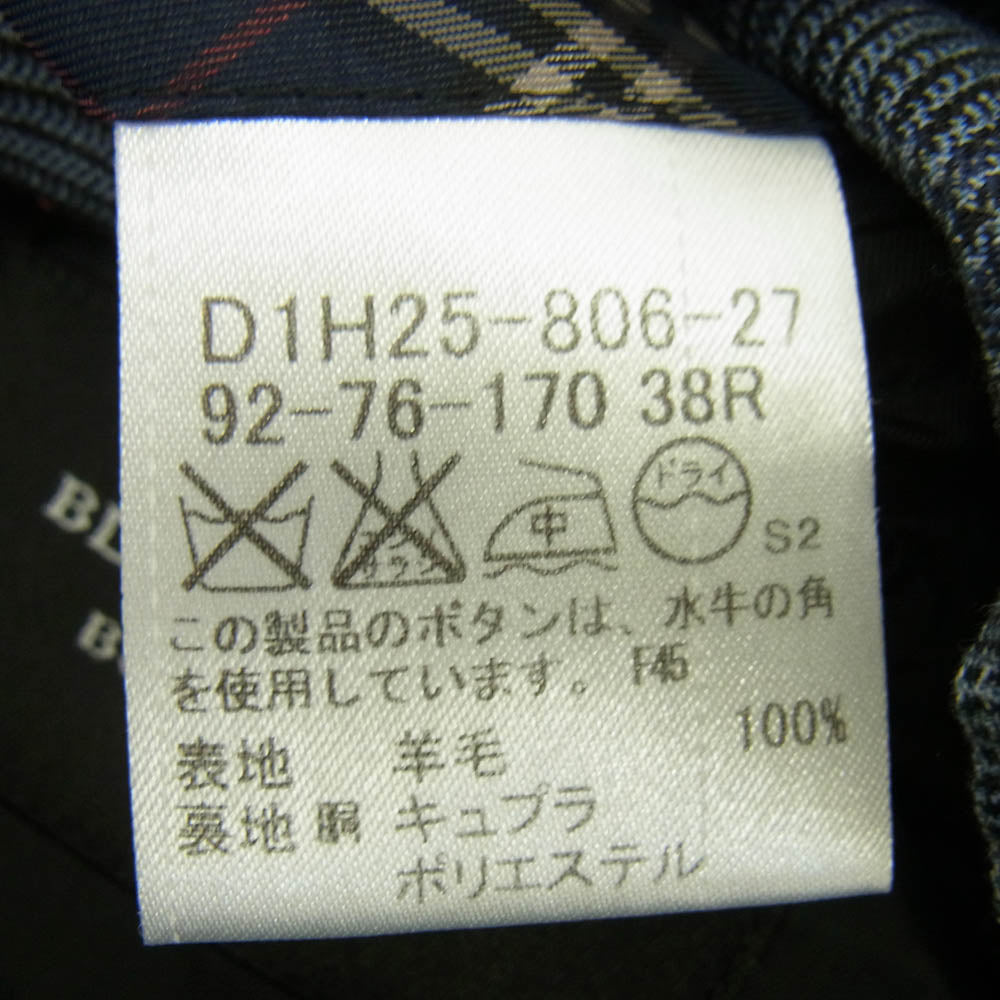 BURBERRY BLACK LABEL バーバリーブラックレーベル D1H25-806-27 チェック柄 2ボタン ジャケット パンツ セット アップ スーツ ネイビー系 サイズ表記なし【中古】