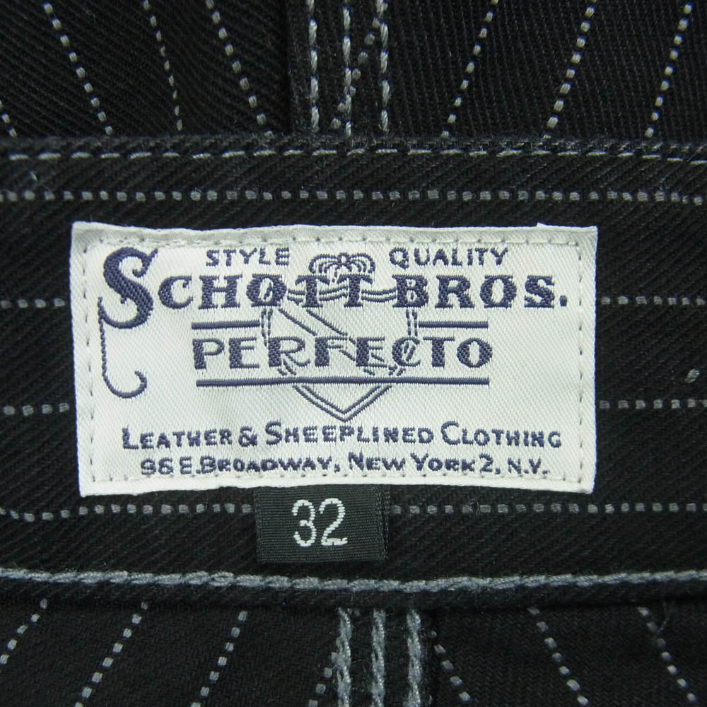 schott ショット 782-2910010 OLD HICKORY DENIM PANTS オールド ヒッコリー デニム ワーク パンツ ブラック系 ホワイト系 32【中古】