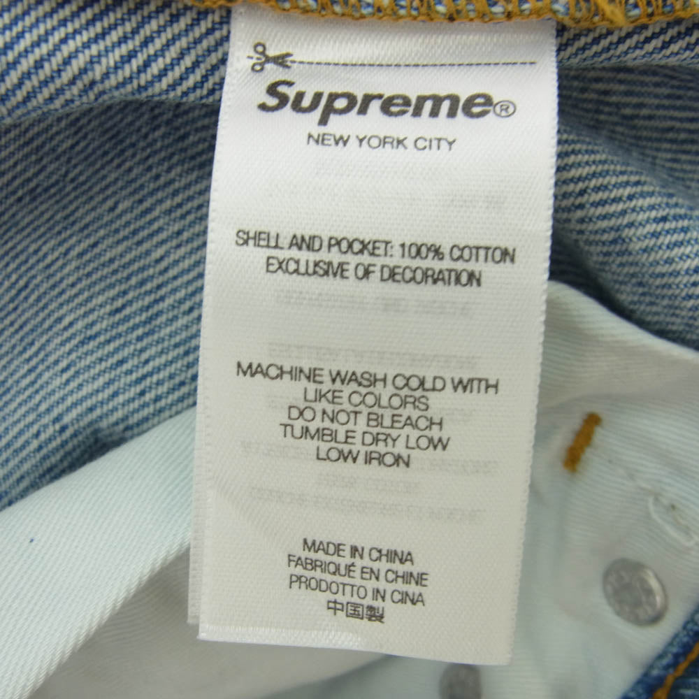 Supreme シュプリーム 25SS Baggy Jean Washed Indigo ウォッシュド加工 インディゴ バギージーンズ デニム パンツ インディゴ インディゴブルー系 32【中古】