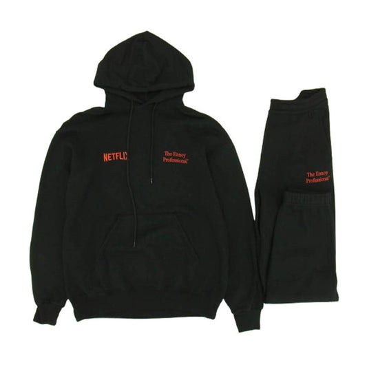 エンノイ 23AW スタイリスト私物 × Netflix Hoodie Pant ネトフリ パーカー スウェットパンツ セットアップ ブラック系 L【中古】