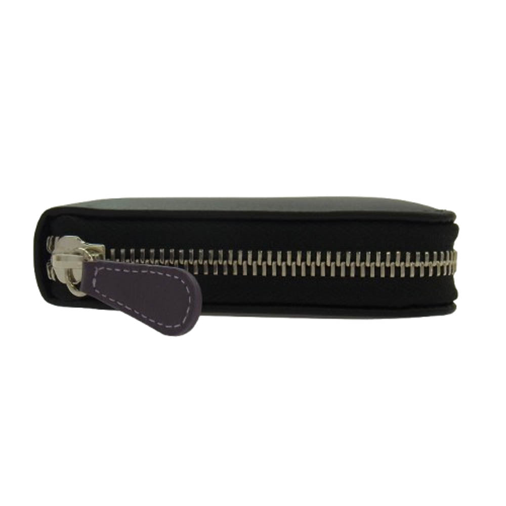 Ettinger エッティンガー 英国製 ROUND ZIP PURSE 牛革 カーフレザー ラウンドジップ パース 長財布 ウォレット ブラック系【新古品】【未使用】【中古】