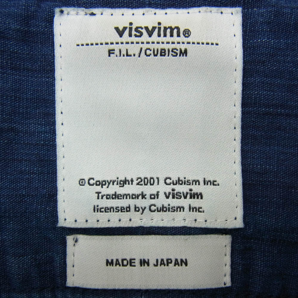 VISVIM ビズビム 16SS 0116105011017 LONG RIDER SHIRT L/S COTTON LINEN ロングライダー コットン リネン 長袖 シャツ ネイビー系 1【中古】