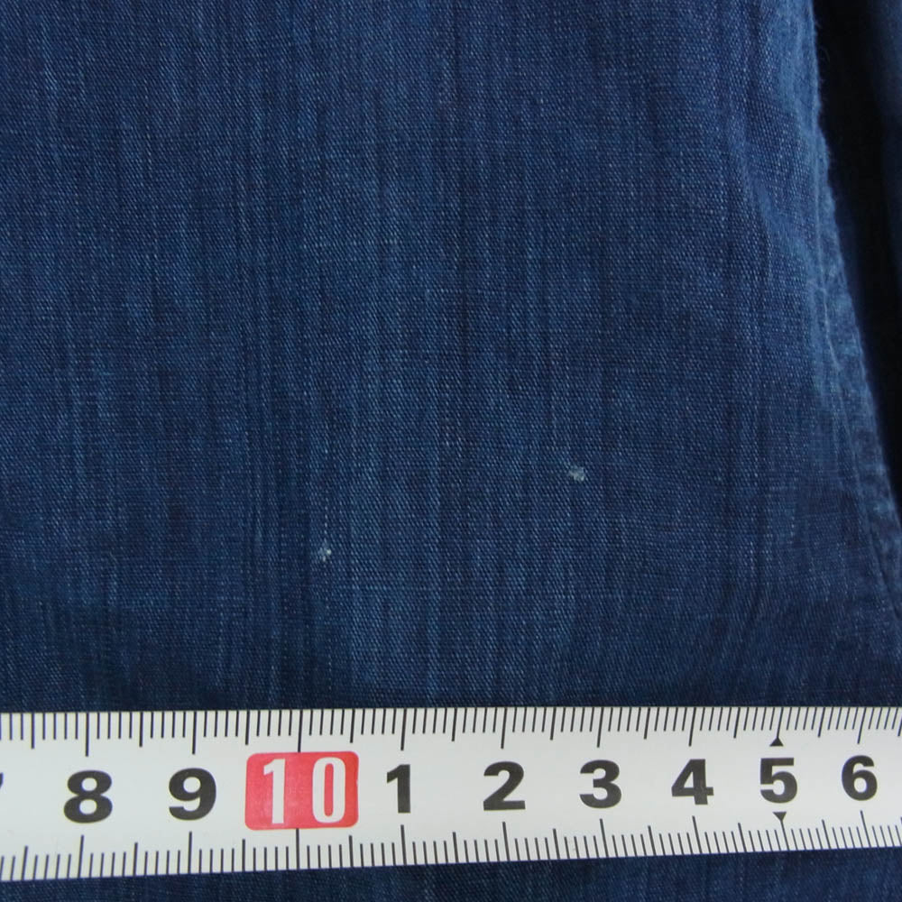 VISVIM ビズビム 16SS 0116105011017 LONG RIDER SHIRT L/S COTTON LINEN ロングライダー コットン リネン 長袖 シャツ ネイビー系 1【中古】