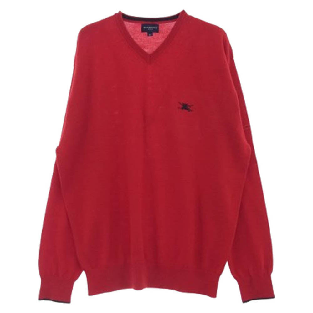 BURBERRY バーバリー BFT50-110-16 GOLF 刺繍 ロゴ Vネック セーター レッド系 M【中古】